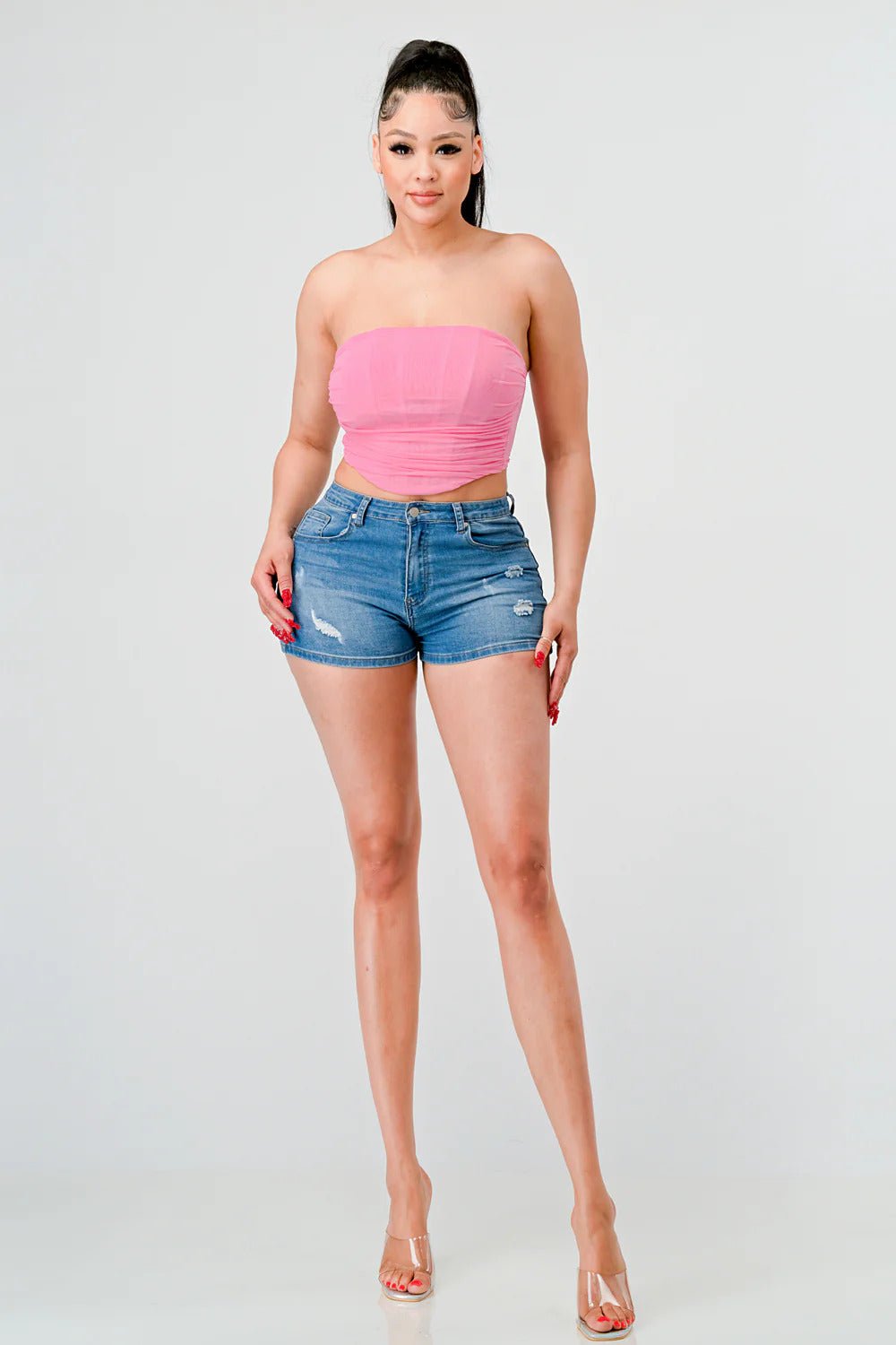 Luxe super stretch mesh layered corset bustier - Flip Flop Dynasty