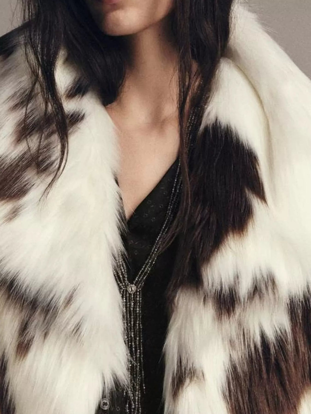 Luxurious Cow-Print Faux Fur Statement Coat - Flip Flop Dynasty