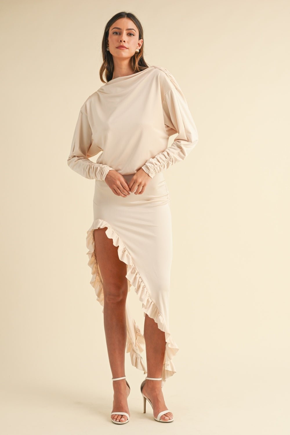 Mable Backless Asymmetric Ruffle Hem Dress - Flip Flop Dynasty