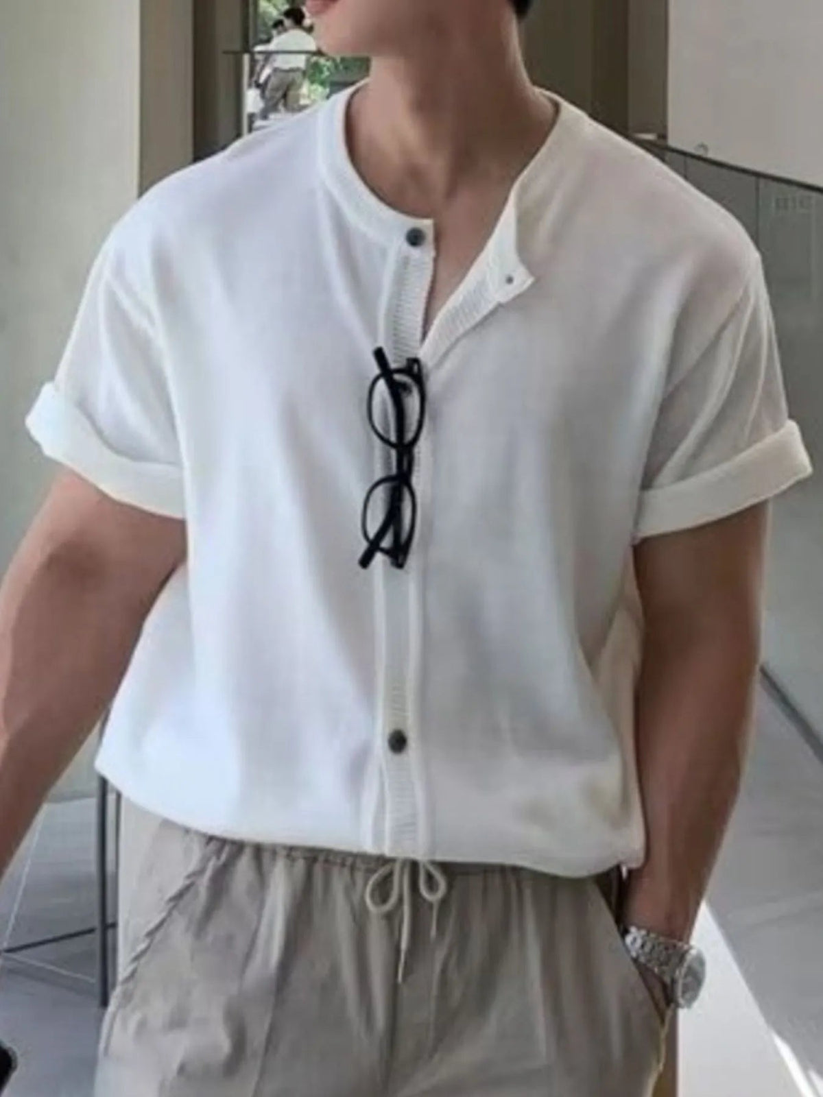 Men's Button Up Short Sleeve Top - Flip Flop Dynasty