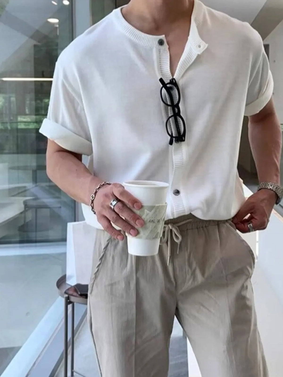 Men's Button Up Short Sleeve Top - Flip Flop Dynasty