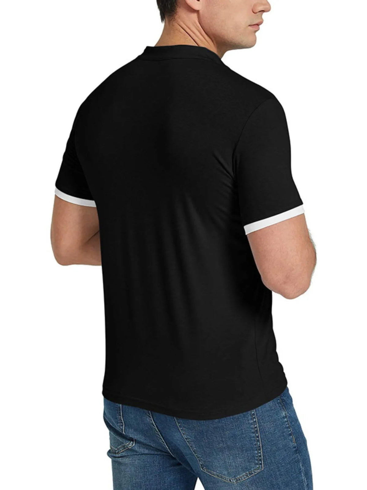 Men's Classic Contrast Trim Henley Top - Flip Flop Dynasty