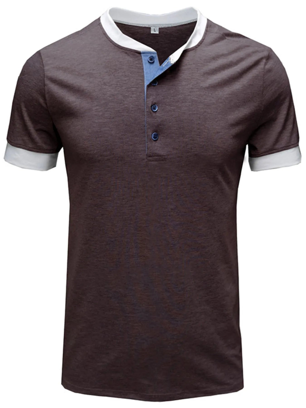 Men's Contrast Trim Henley Top - Flip Flop Dynasty