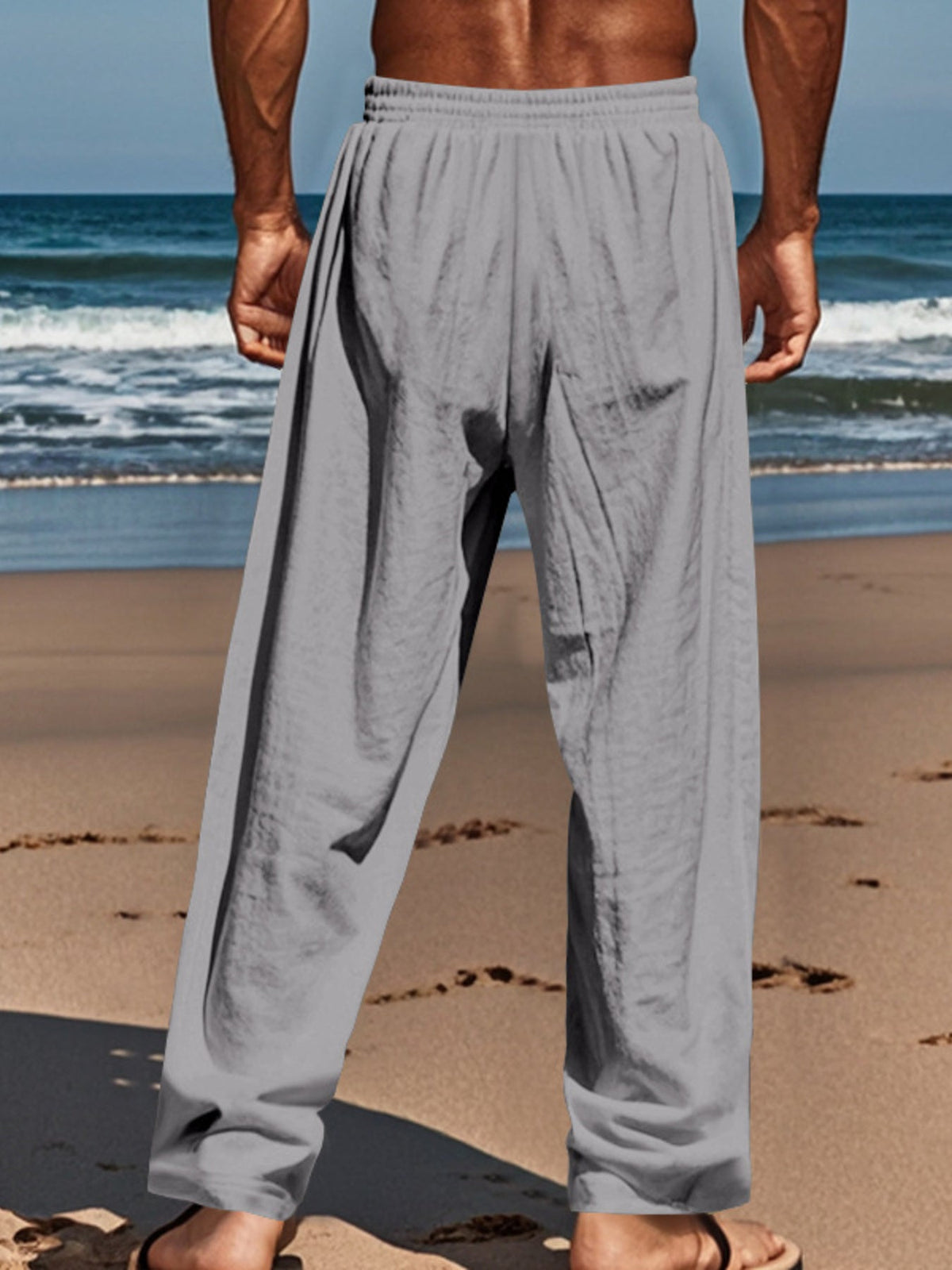 Men's Full Size Button-Fly Drawstring Pants Plus Size - Flip Flop Dynasty