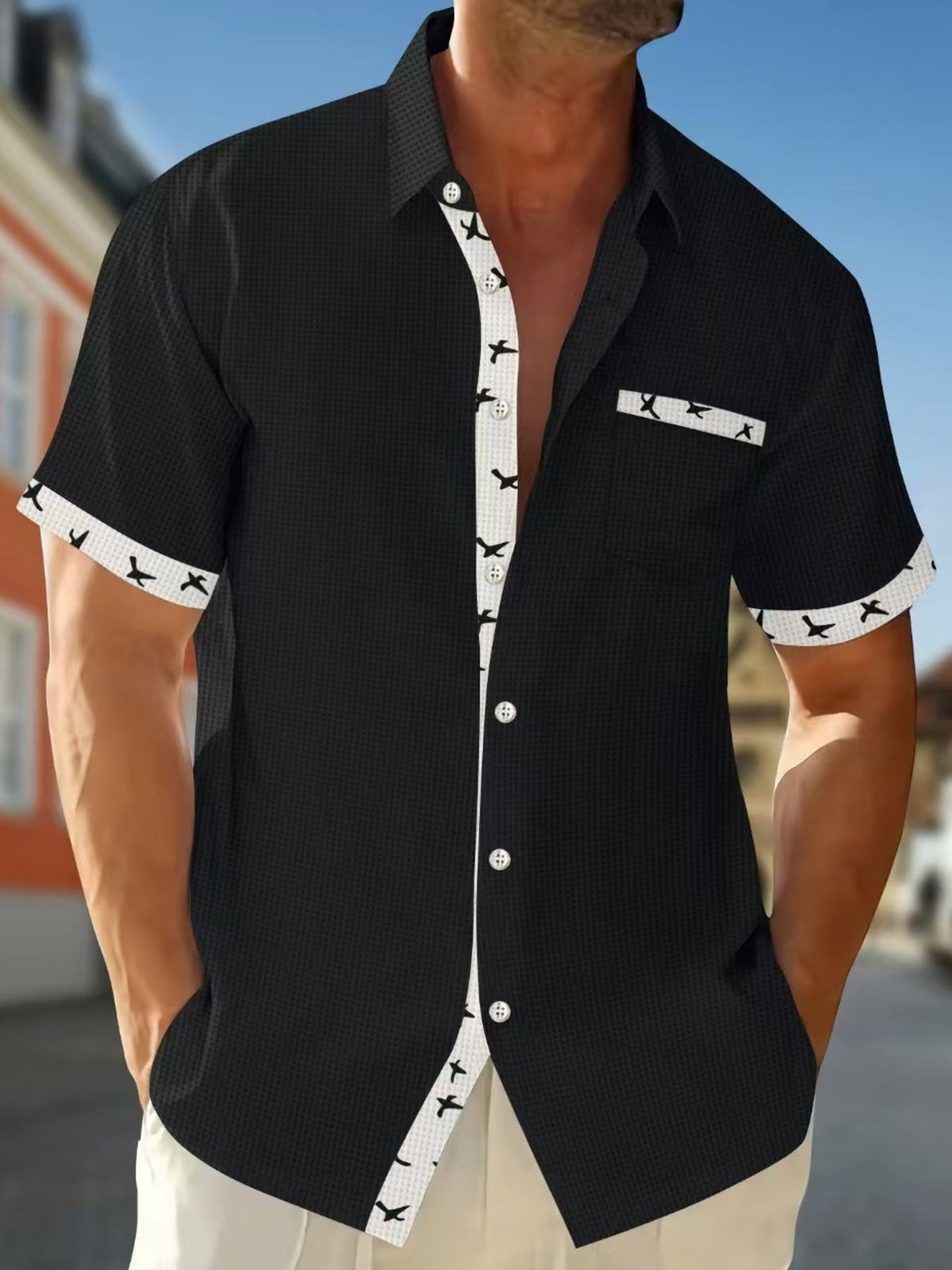Men's Full Size Casual Button Up Short Sleeve Shirt Plus Size - Flip Flop Dynasty