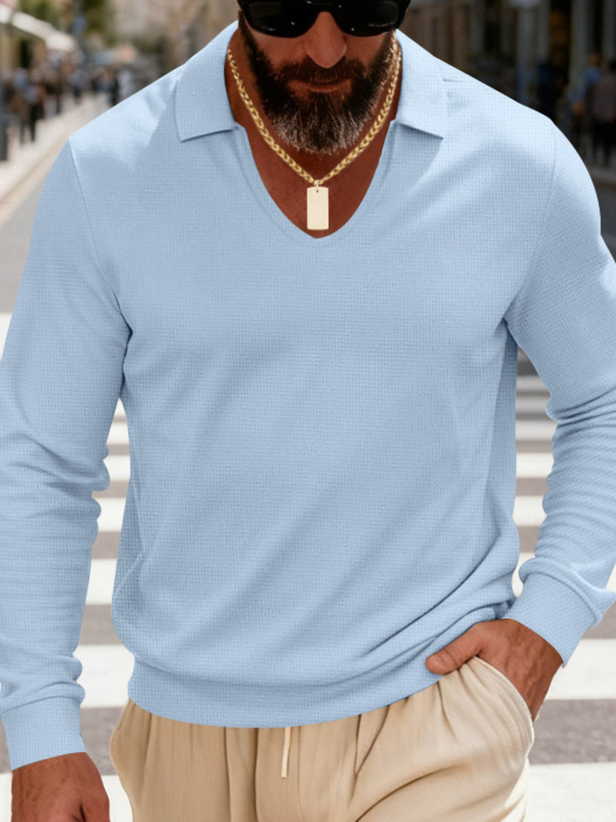 Men's Full Size Slim Fit Long Sleeve Polo Plus Size - Flip Flop Dynasty