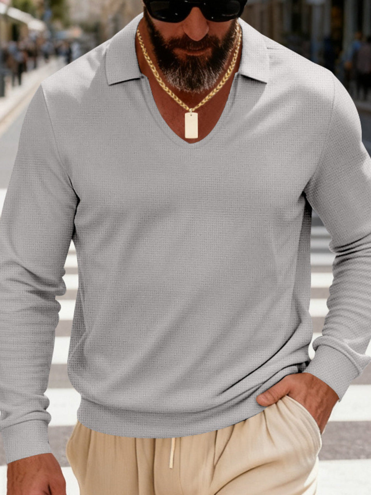 Men's Full Size Slim Fit Long Sleeve Polo Plus Size - Flip Flop Dynasty
