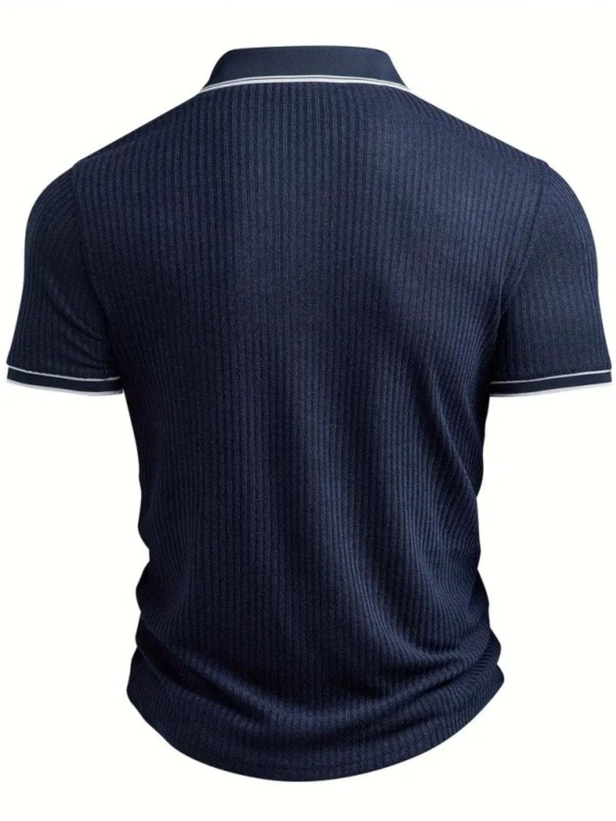 Men‘s Full Size Slim Fit Ribbed Knit Polo Plus Size - Flip Flop Dynasty