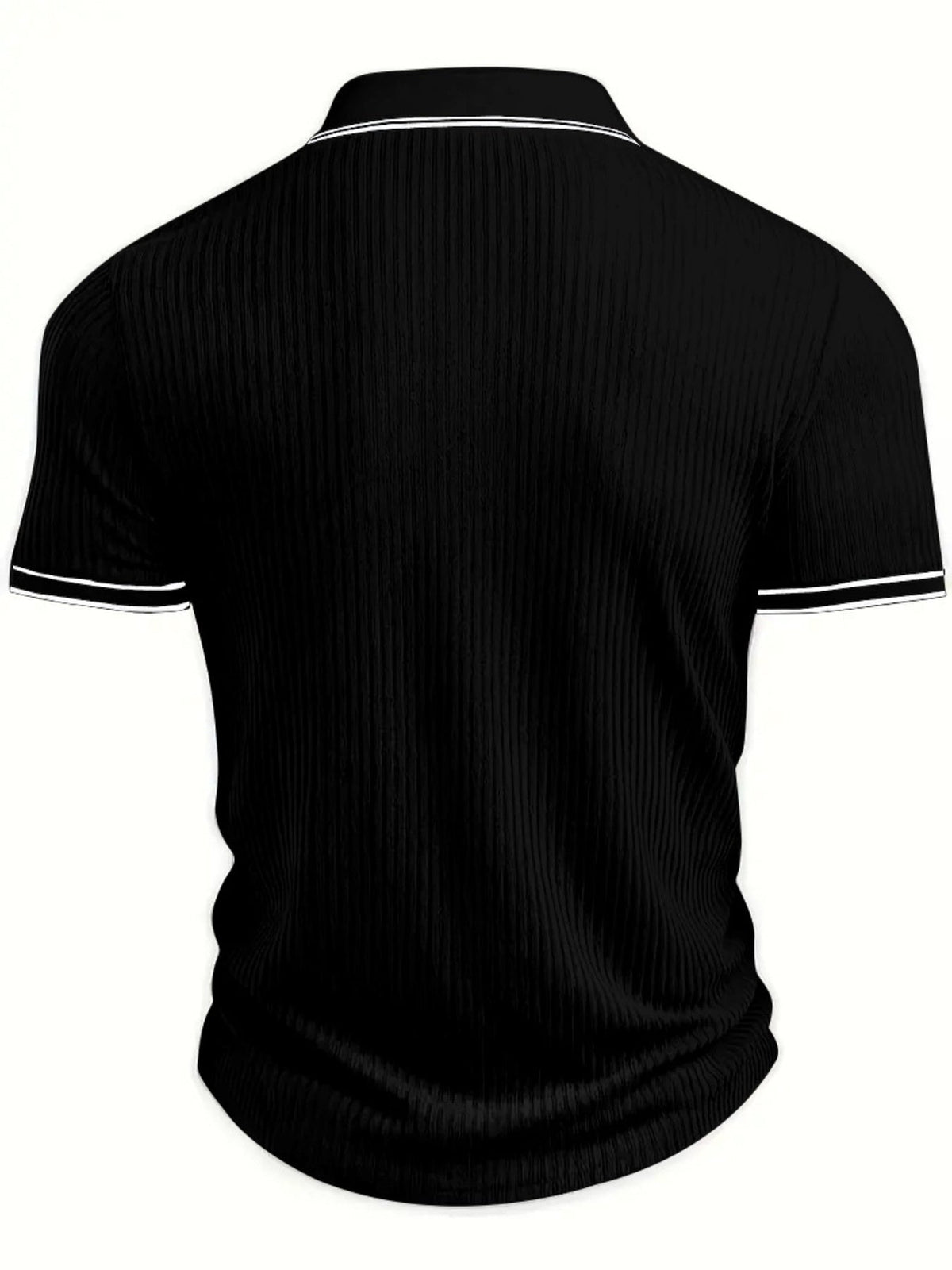 Men‘s Full Size Slim Fit Ribbed Knit Polo Plus Size - Flip Flop Dynasty