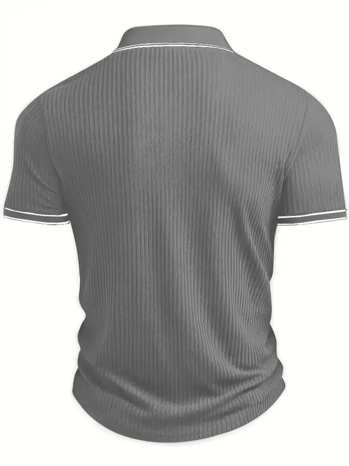 Men‘s Full Size Slim Fit Ribbed Knit Polo Plus Size - Flip Flop Dynasty