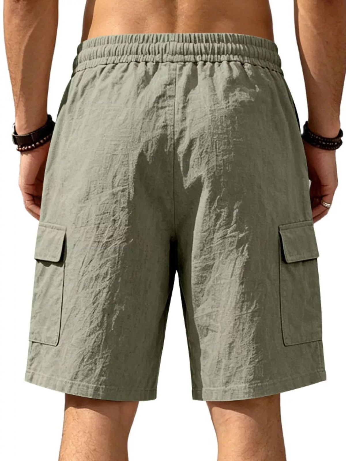 Men's Plus Size Casual Cargo Shorts with Drawstring Waist - Flip Flop Dynasty