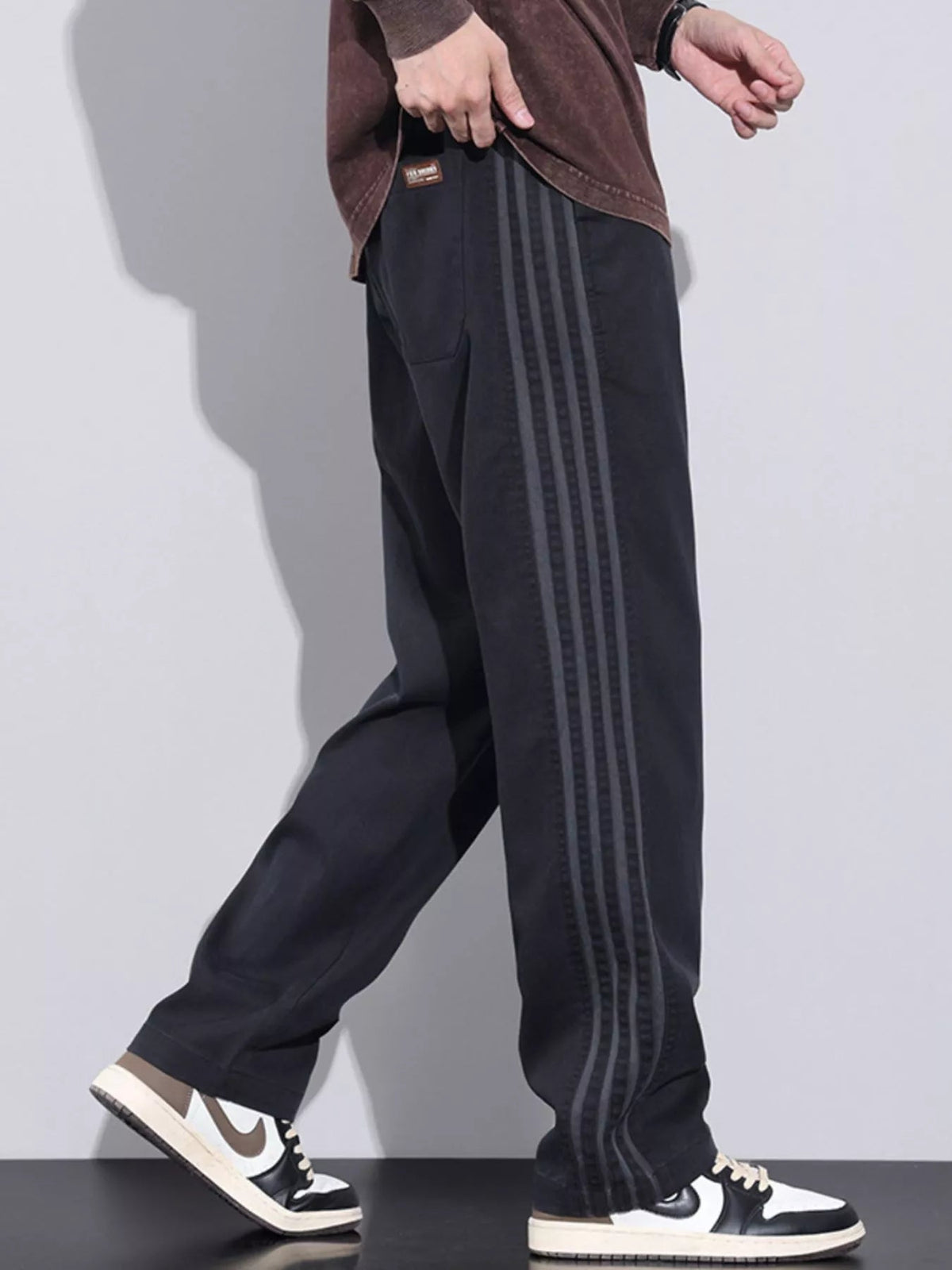 Men's Plus Size Casual Loose Fit Stripes Pants - Flip Flop Dynasty