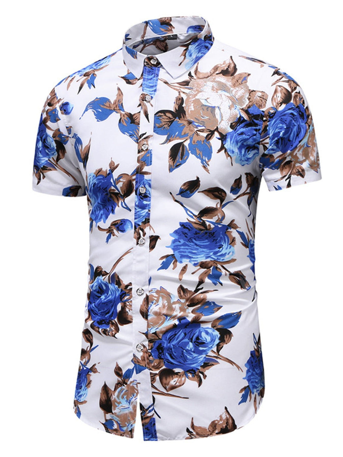 Men's Plus Size Floral Print Short Sleeve Casual Shirt - Flip Flop Dynasty