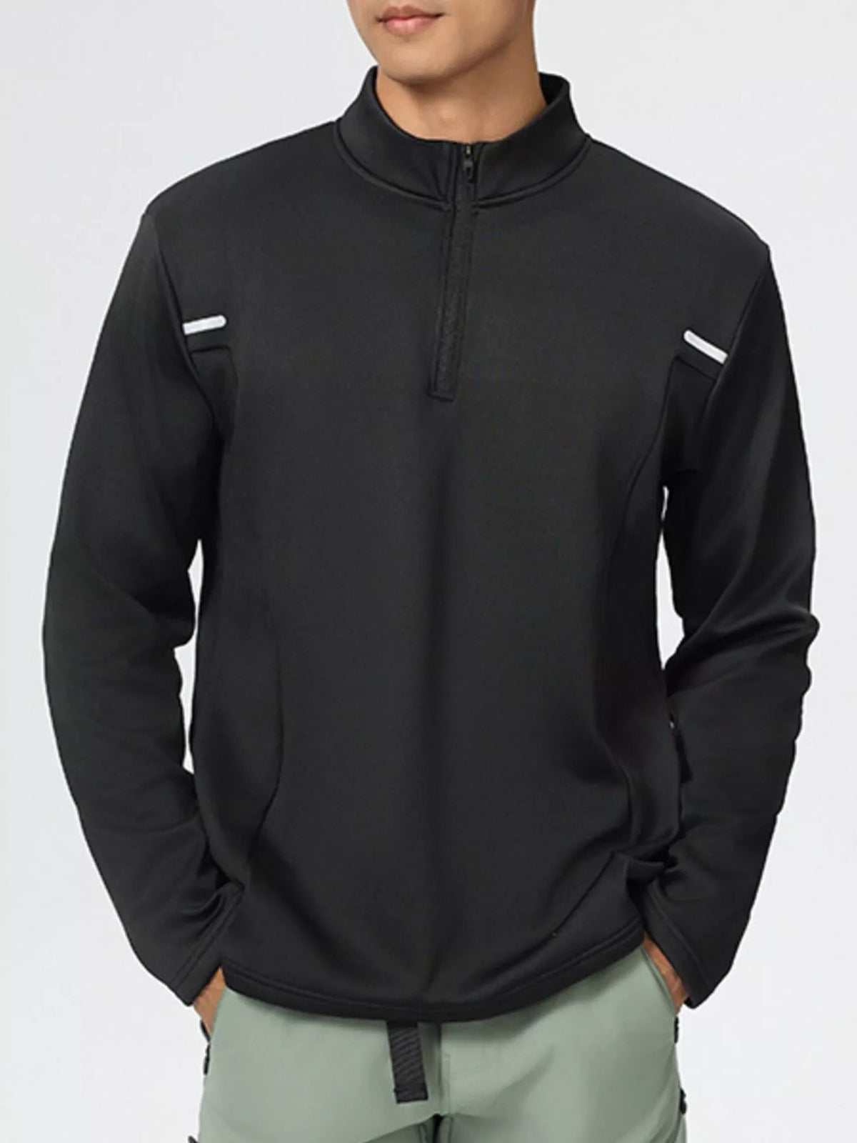 Men's Plus Size Half-Zip Long Sleeve Top - Flip Flop Dynasty