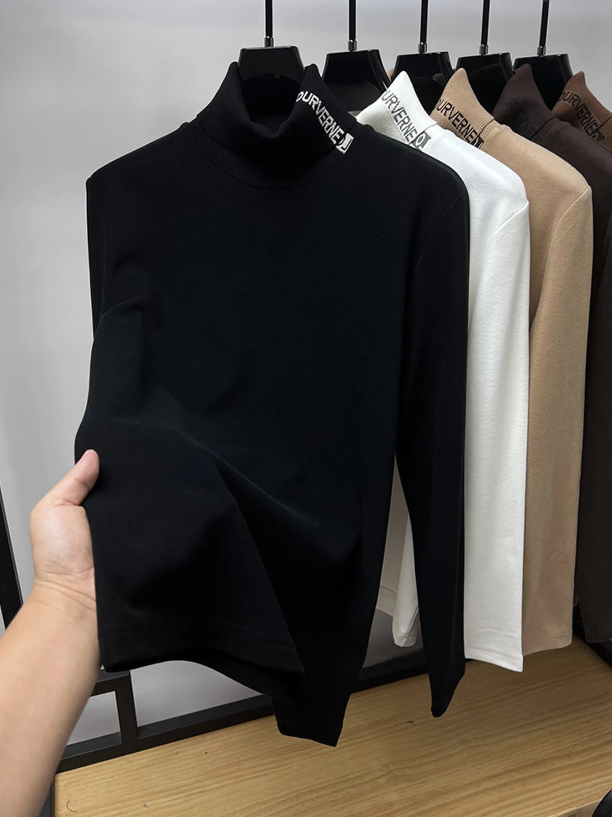 Men's Plus Size Turtleneck Long Sleeve Top - Flip Flop Dynasty