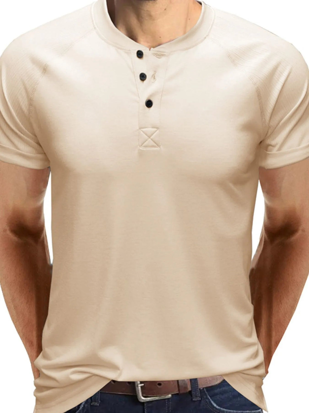 Men's Short Sleeve Henley Button Top - Flip Flop Dynasty