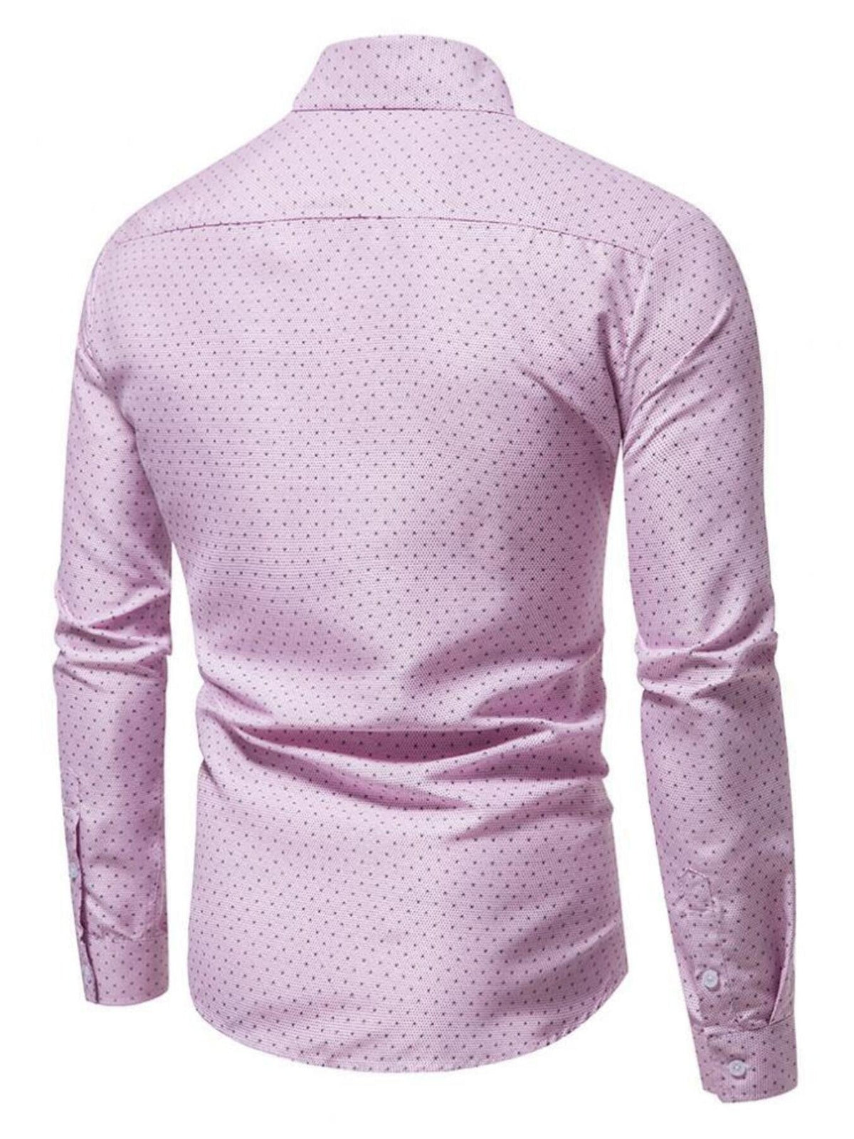 Men's Slim Fit Dotted Pattern Long Sleeve Shirt - Flip Flop Dynasty
