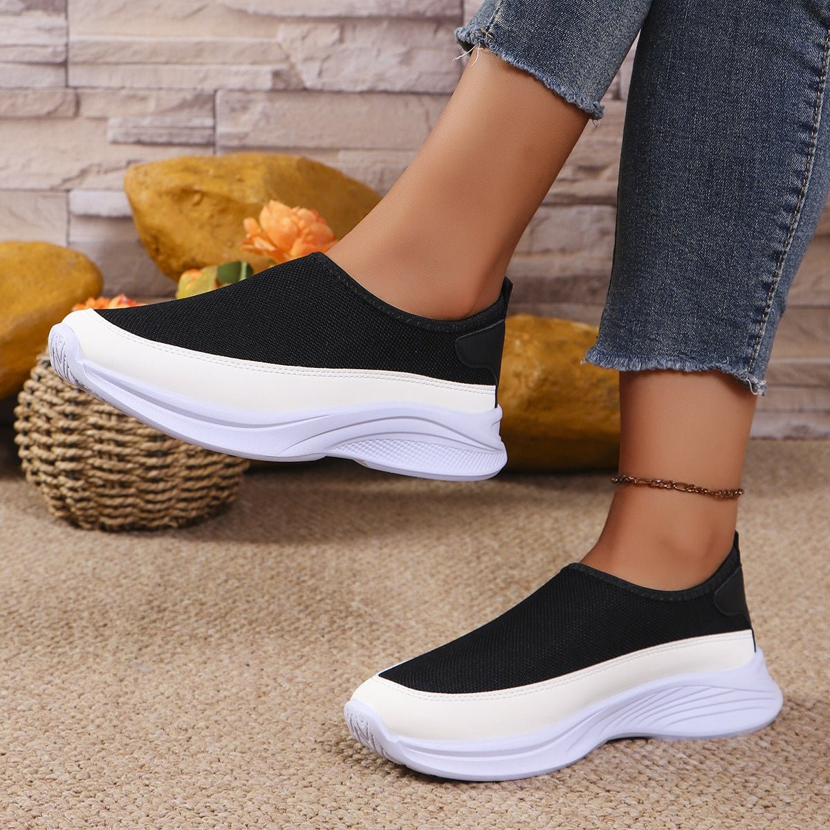Mesh Contrast Flat Slip - Ons - Flip Flop Dynasty