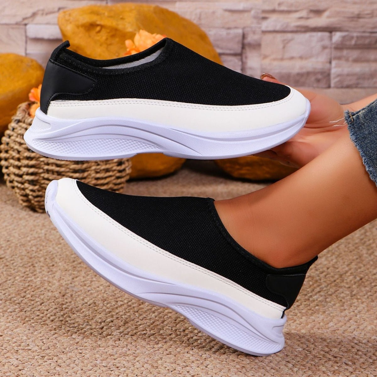 Mesh Contrast Flat Slip - Ons - Flip Flop Dynasty