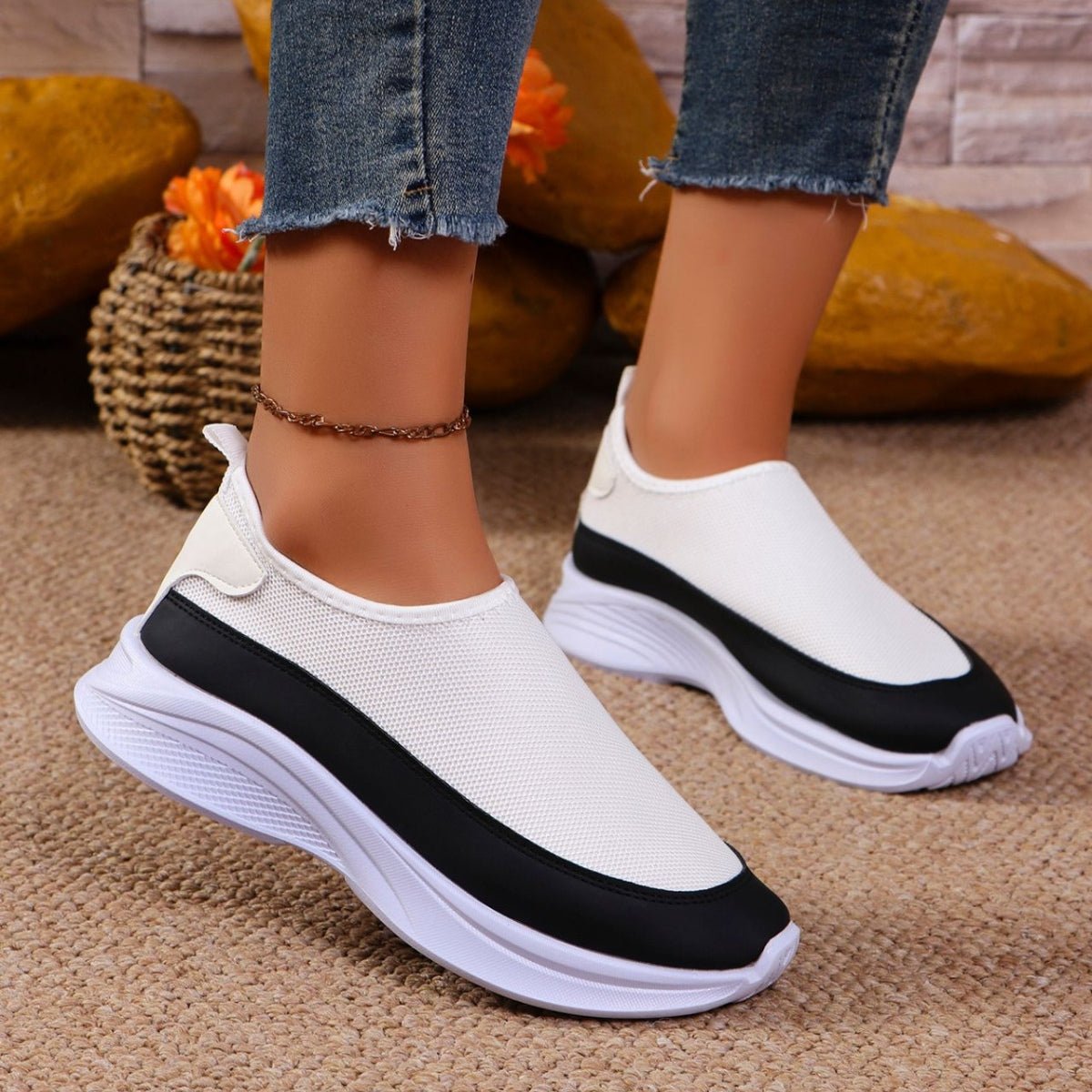 Mesh Contrast Flat Slip - Ons - Flip Flop Dynasty