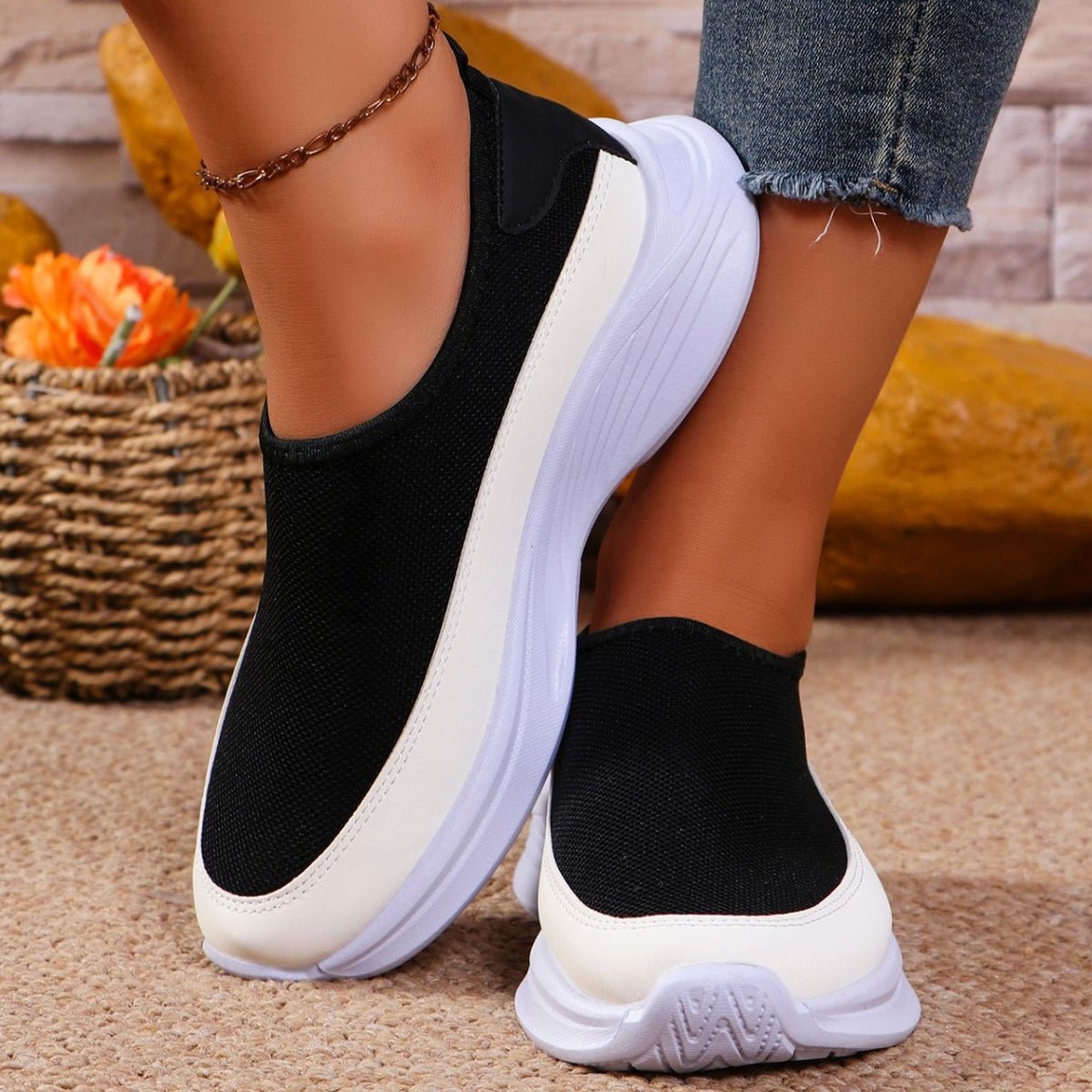 Mesh Contrast Flat Slip - Ons - Flip Flop Dynasty