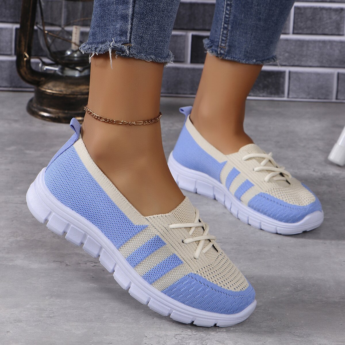 Mesh Contrast Flat Slip - Ons - Flip Flop Dynasty