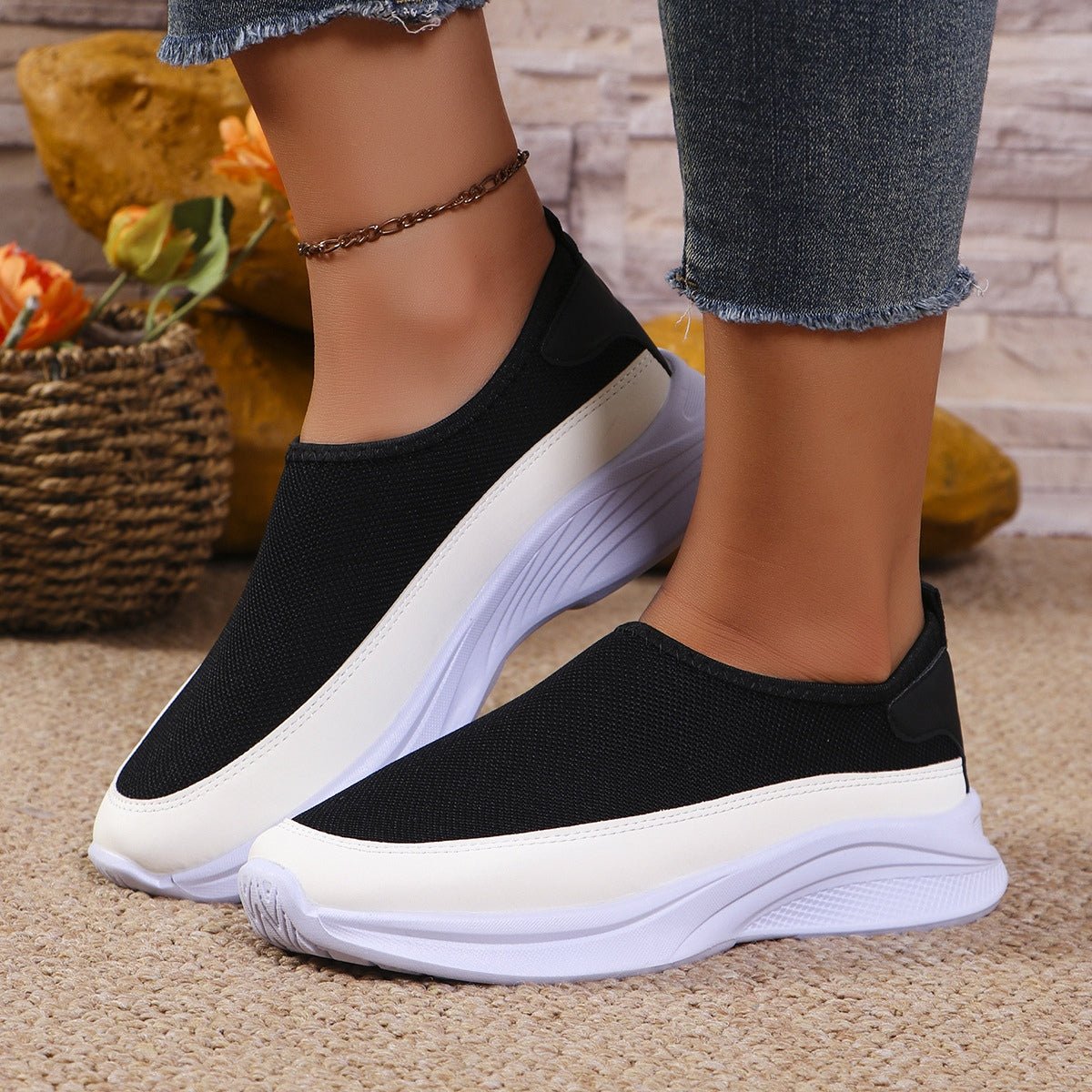 Mesh Contrast Flat Slip - Ons - Flip Flop Dynasty