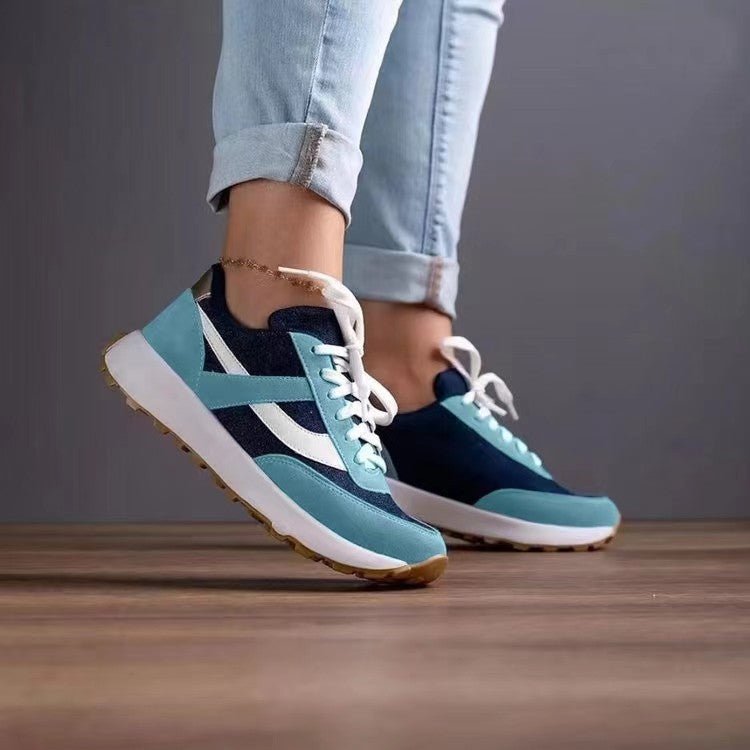 Mesh Contrast Round Toe Sneakers - Flip Flop Dynasty