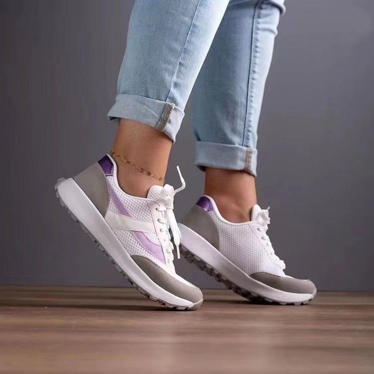 Mesh Contrast Round Toe Sneakers - Flip Flop Dynasty
