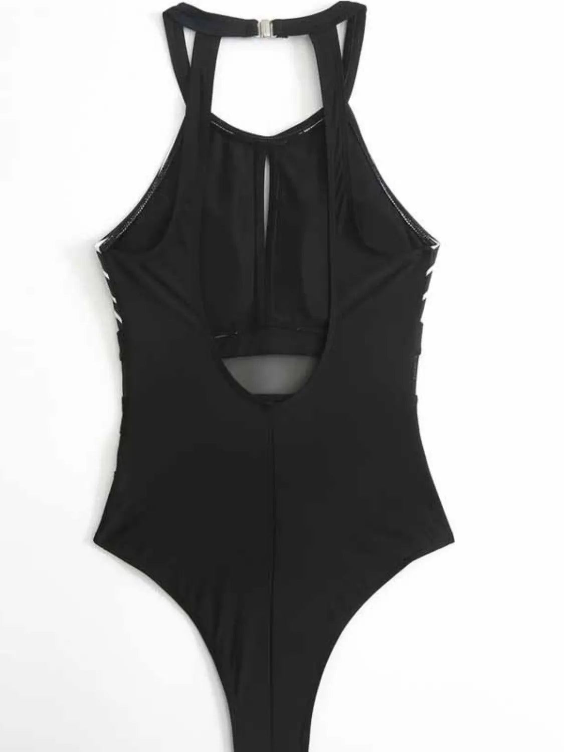 Mesh Detail Backless Striped One - Piece Swimsuit - Flip Flop Dynasty