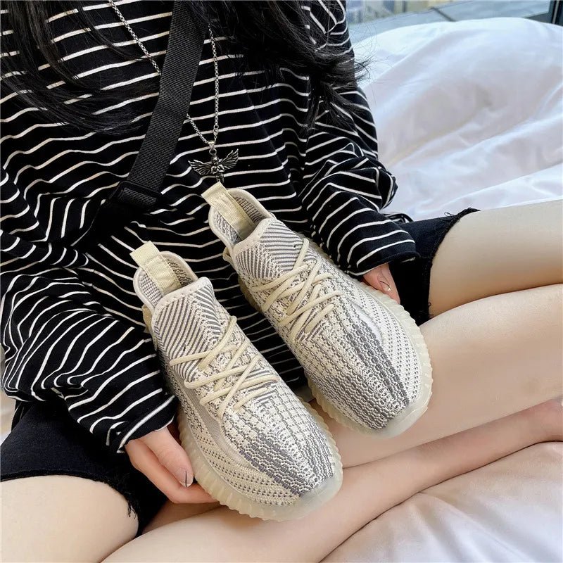 Mesh Lace - Up Platform Athletic Shoes - Flip Flop Dynasty