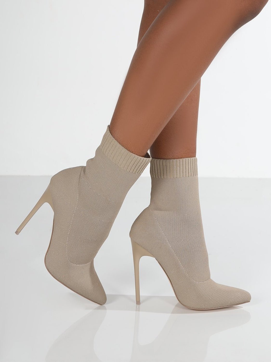 Mesh Point Toe Stiletto Boots - Flip Flop Dynasty
