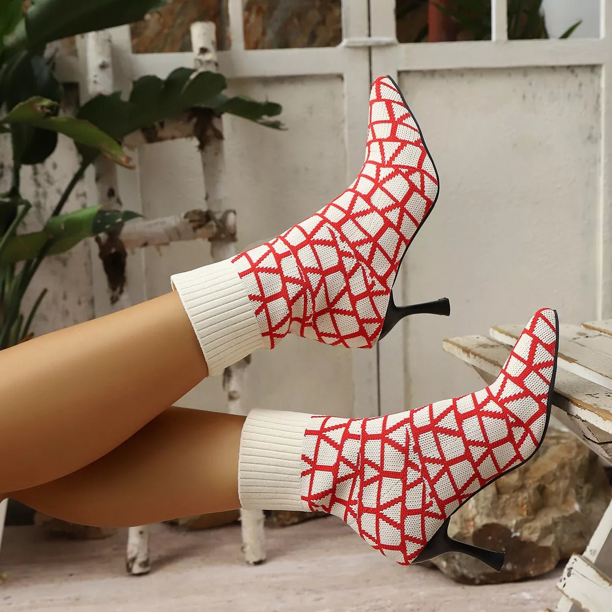Mesh Point Toe Stiletto Boots - Flip Flop Dynasty