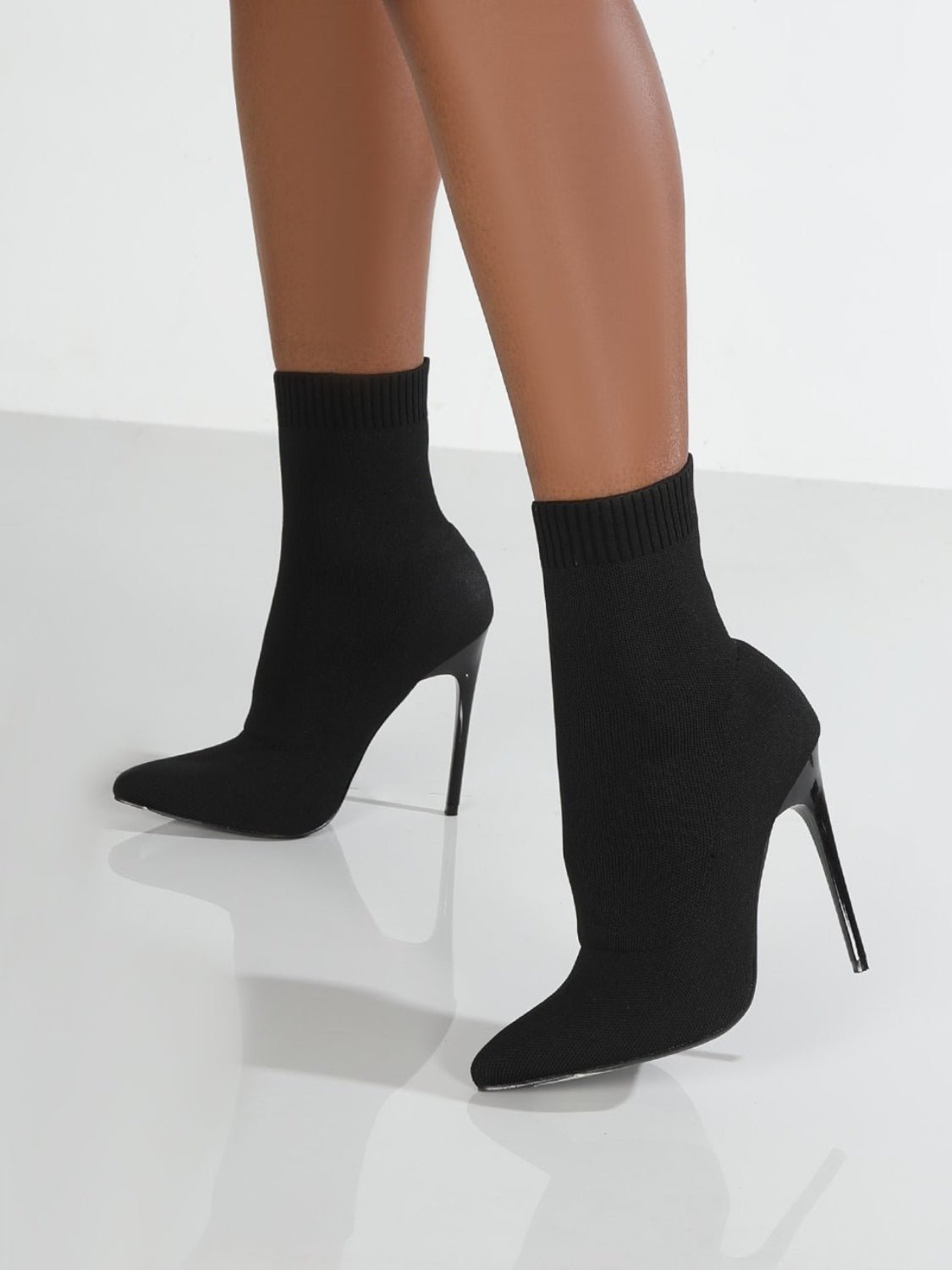 Mesh Point Toe Stiletto Boots - Flip Flop Dynasty
