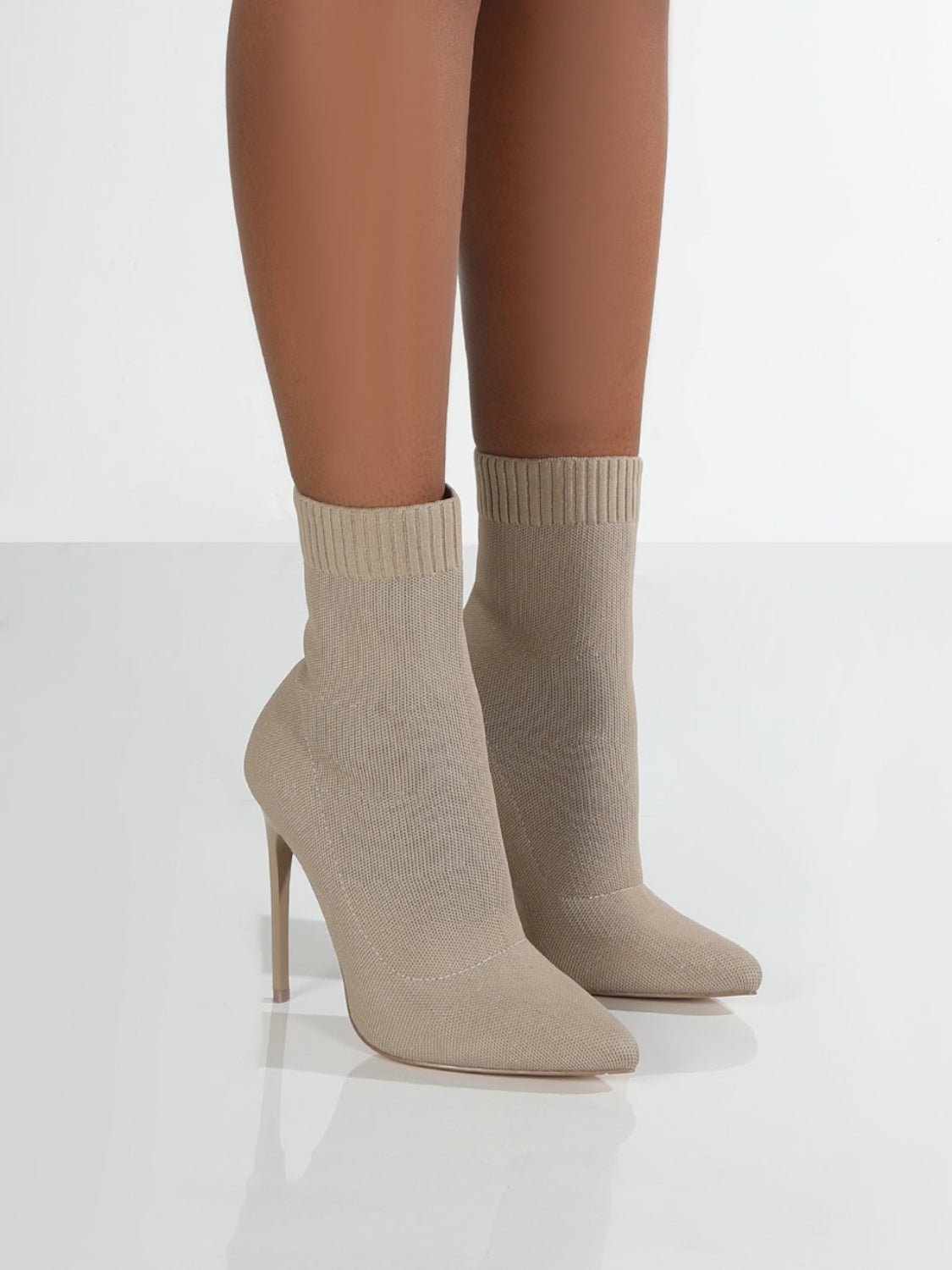 Mesh Point Toe Stiletto Boots - Flip Flop Dynasty