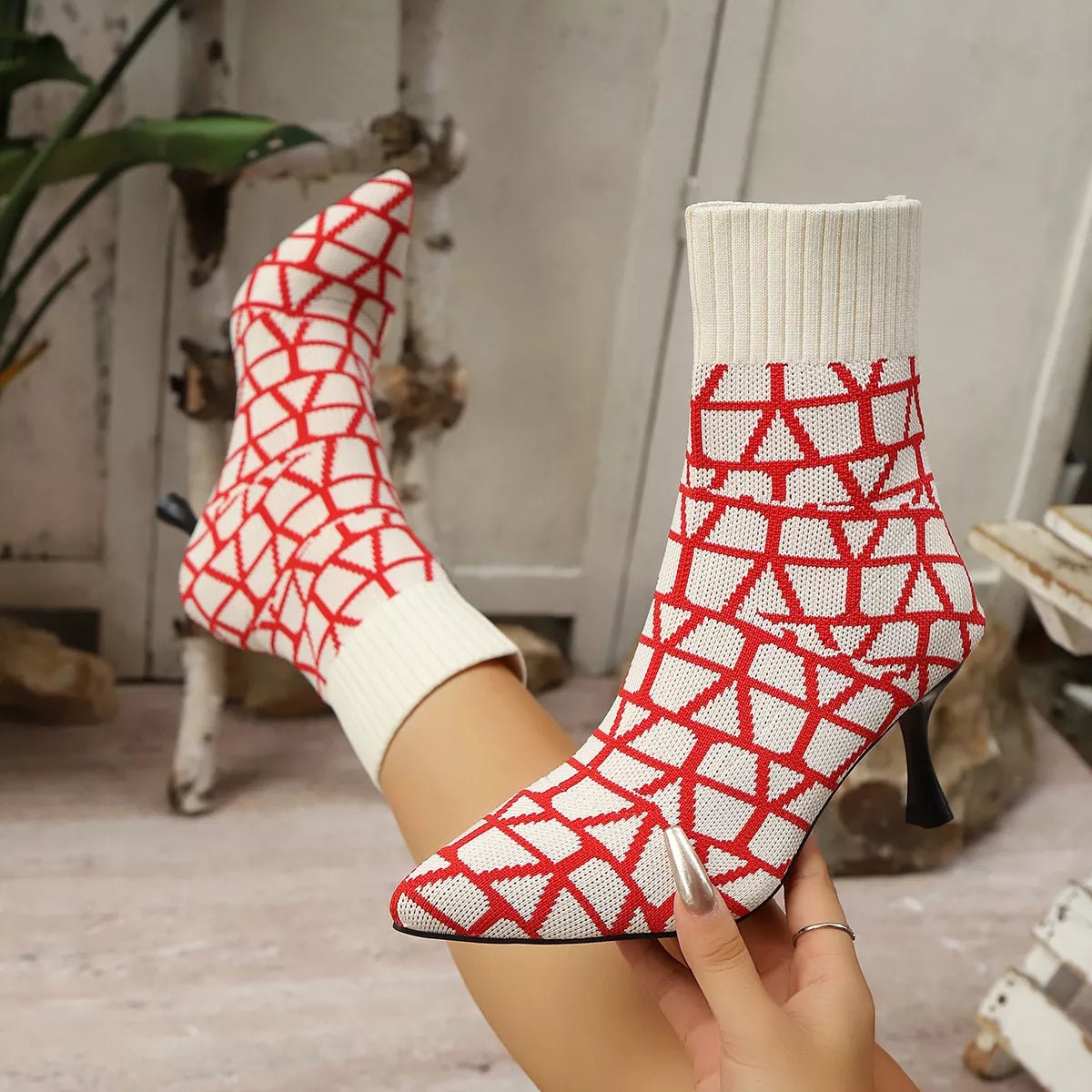 Mesh Point Toe Stiletto Boots - Flip Flop Dynasty