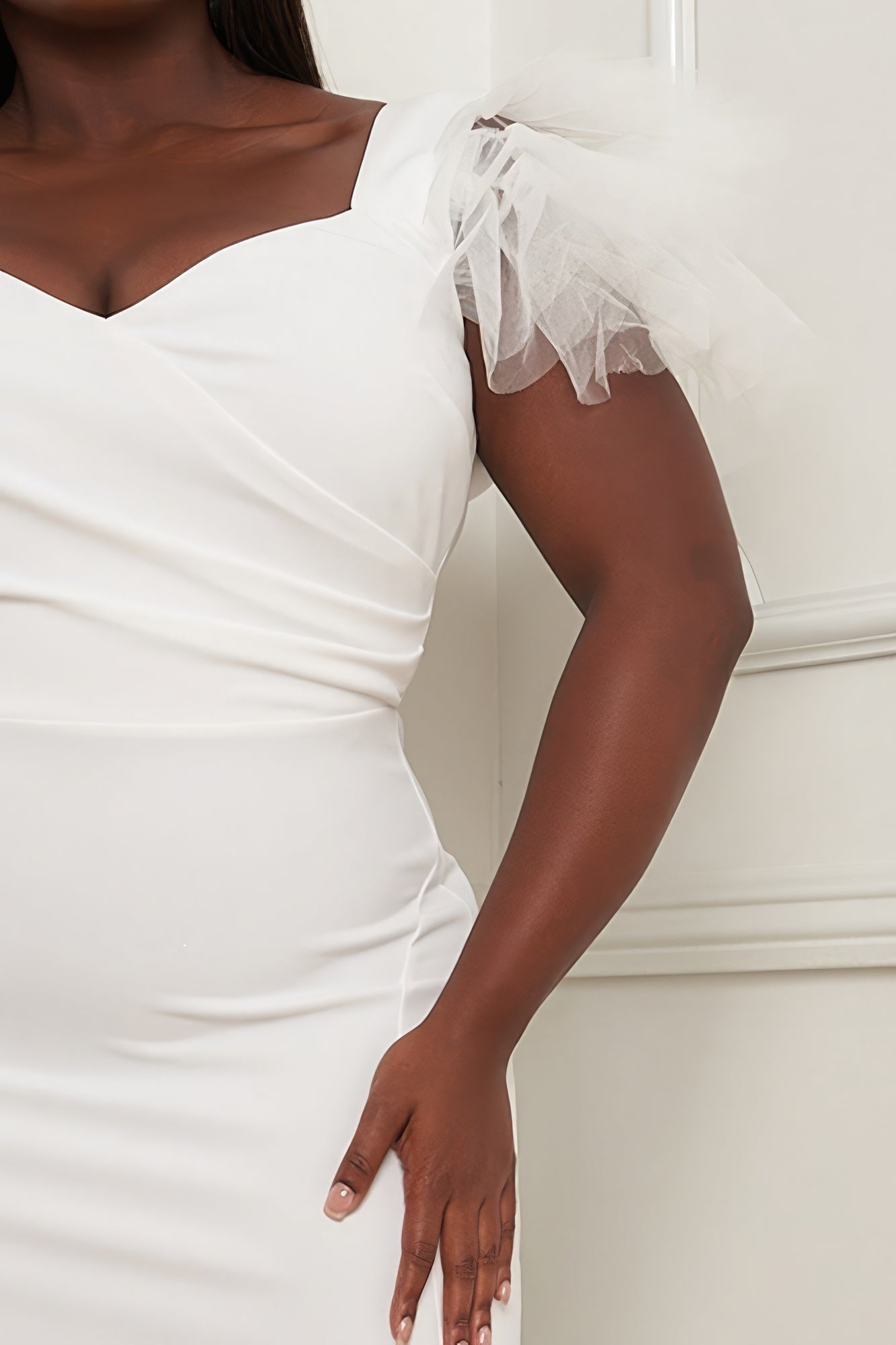 Mesh Tulle Shoulder Plus Size Maxi Dress - Flip Flop Dynasty