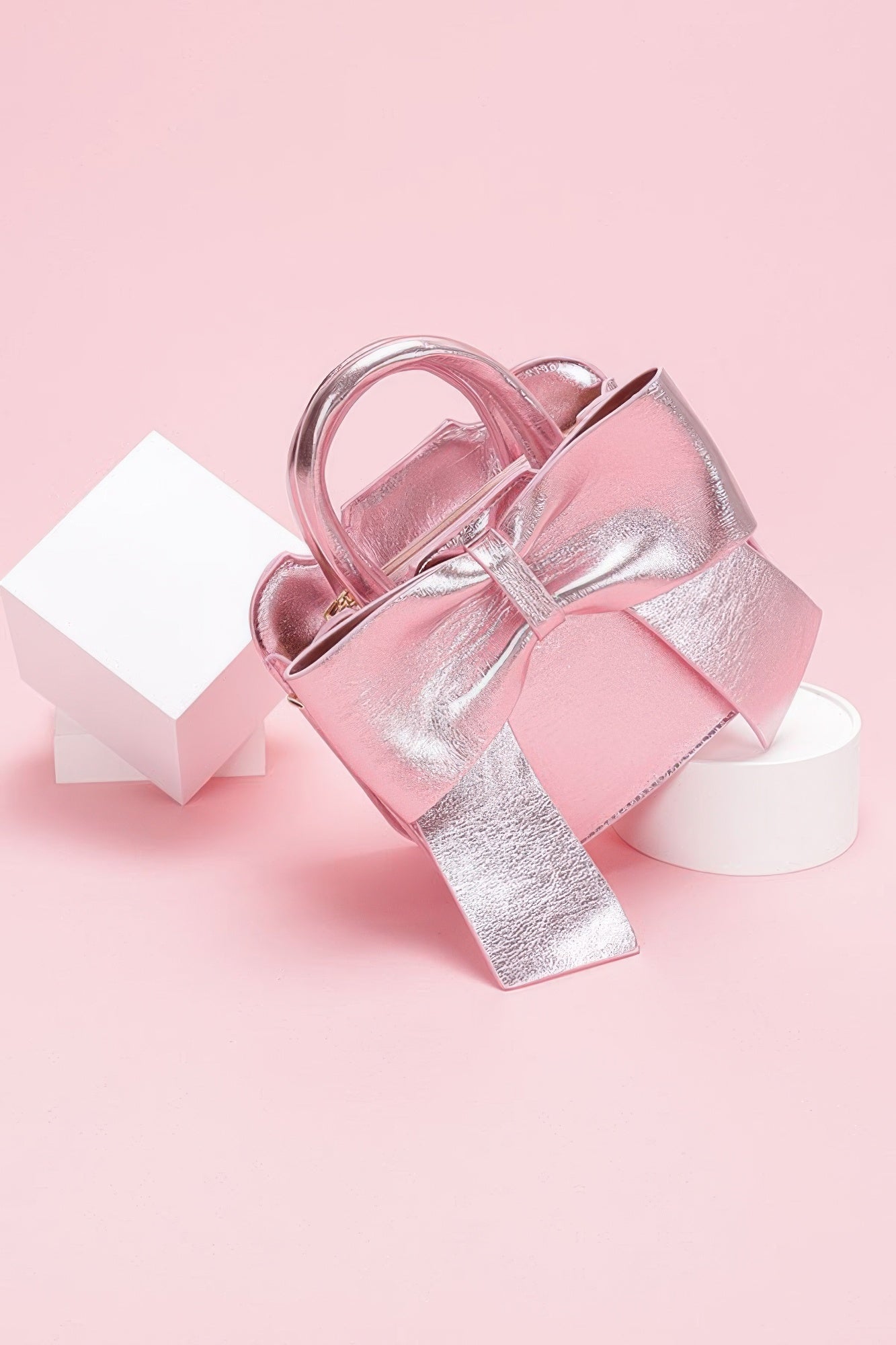 Metallic Bow Front Top Handle Clutch - Flip Flop Dynasty