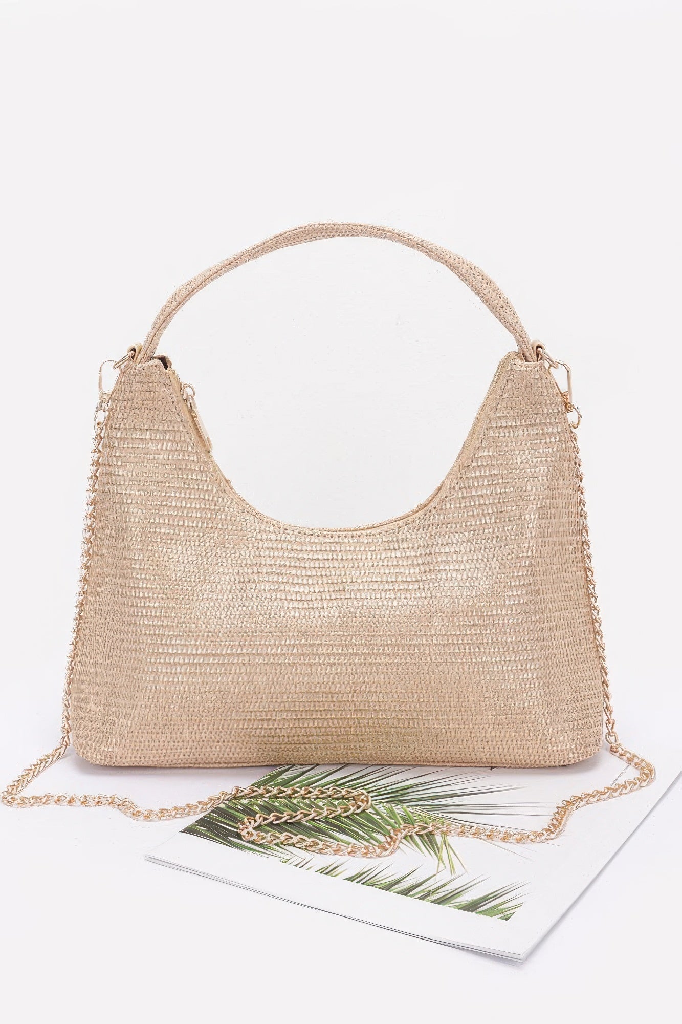 Metallic Faux Straw Hobo Bag - Flip Flop Dynasty