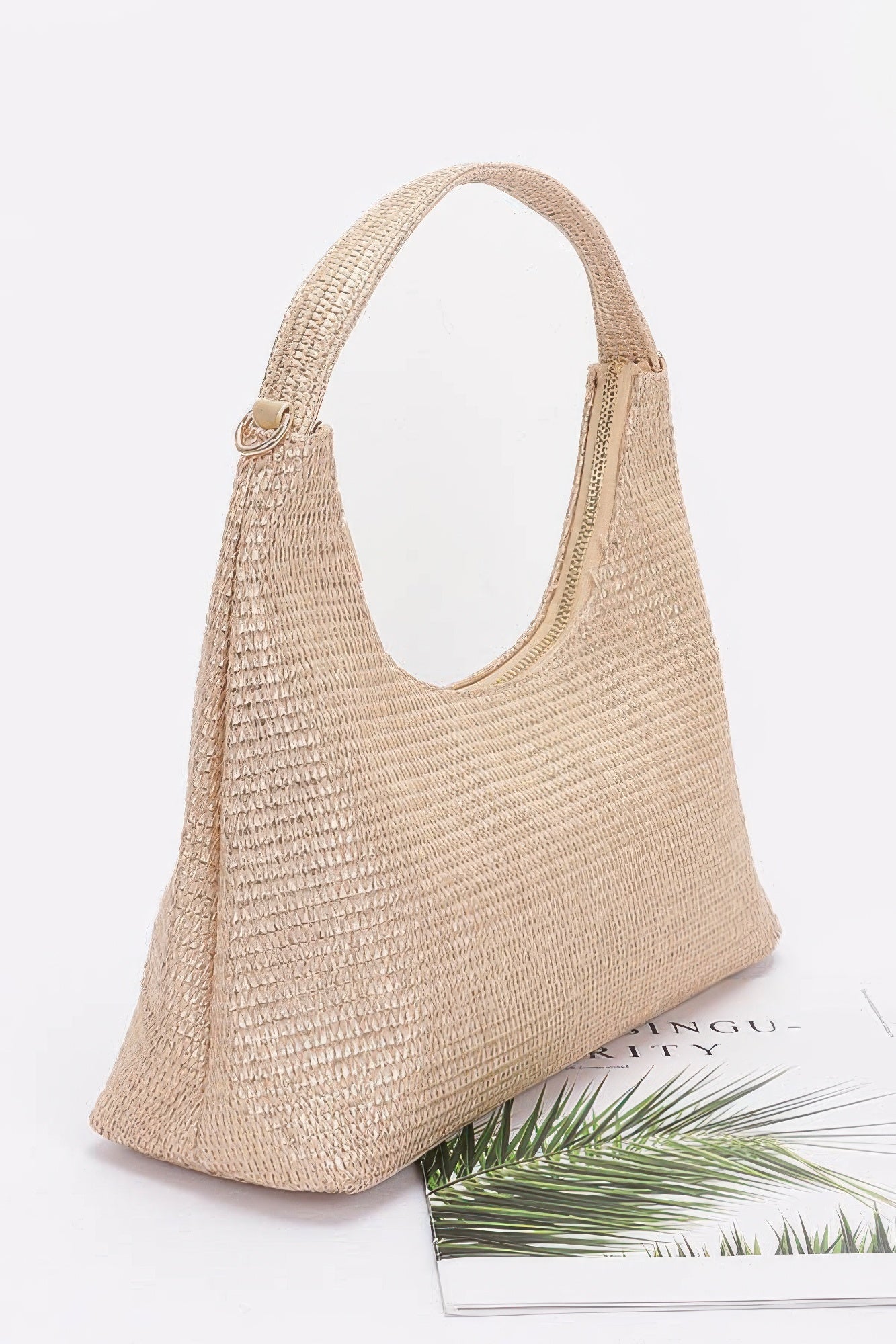 Metallic Faux Straw Hobo Bag - Flip Flop Dynasty