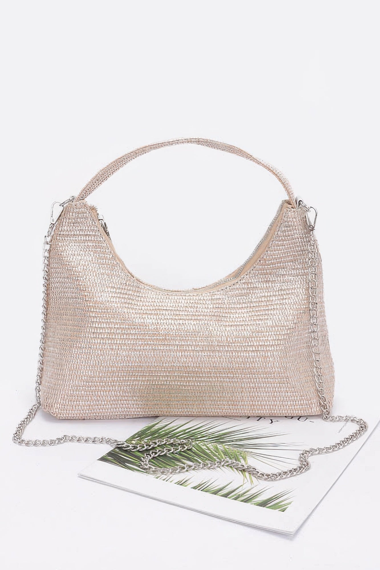 Metallic Faux Straw Hobo Bag - Flip Flop Dynasty