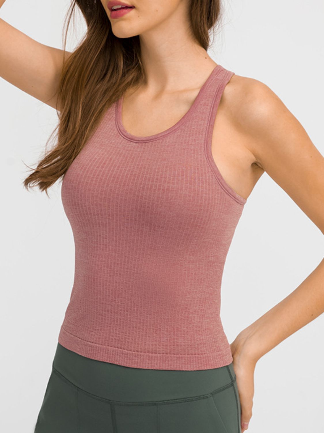 Millennia Round Neck Racerback Active Tank - Flip Flop Dynasty