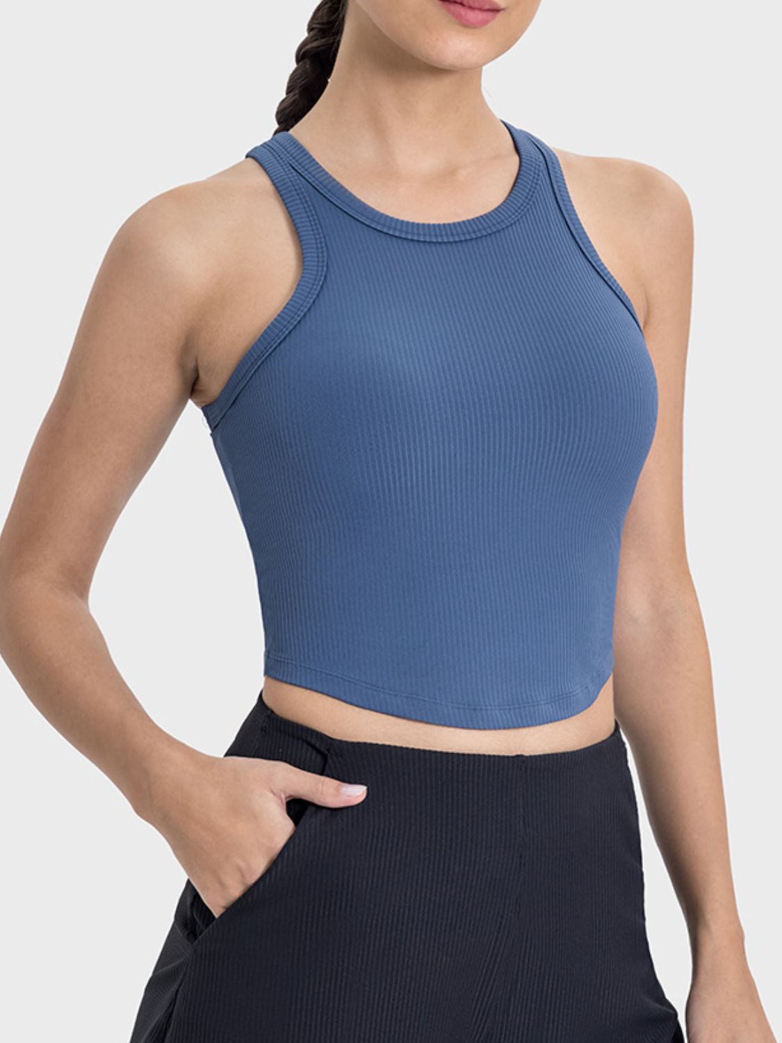 Millennia Round Neck Racerback Active Tank - Flip Flop Dynasty