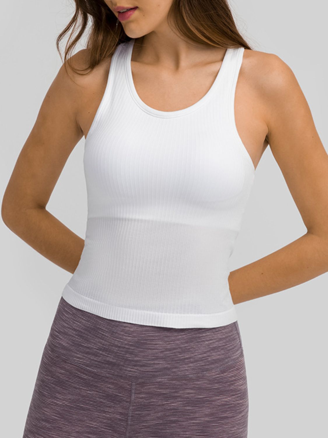 Millennia Round Neck Racerback Active Tank - Flip Flop Dynasty