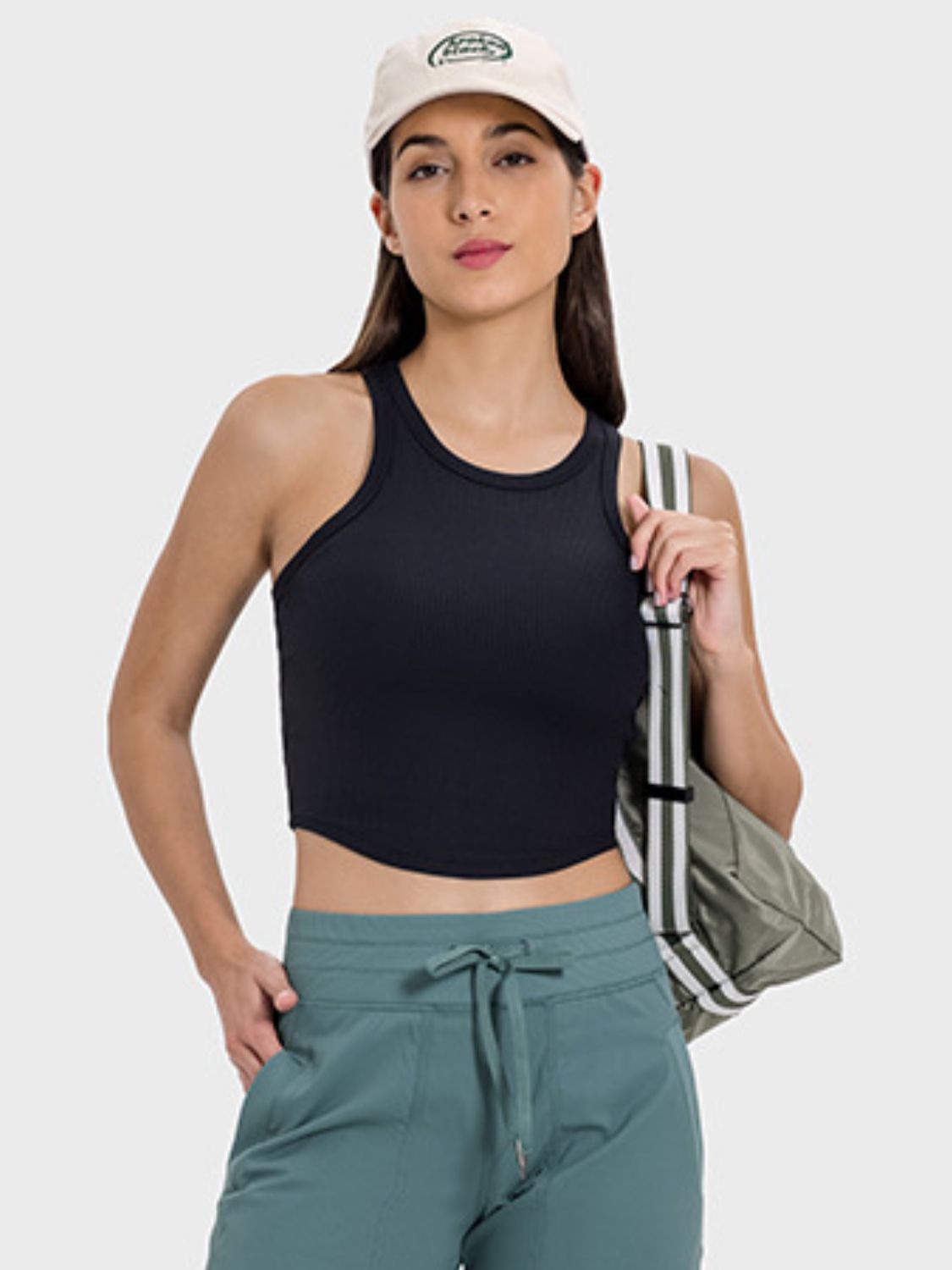 Millennia Round Neck Racerback Active Tank - Flip Flop Dynasty