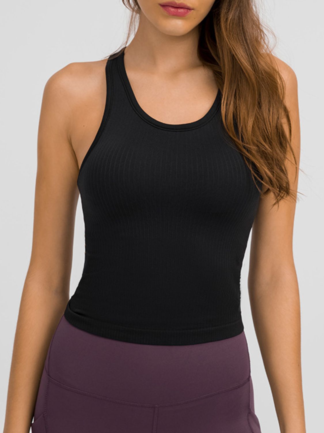 Millennia Round Neck Racerback Active Tank - Flip Flop Dynasty