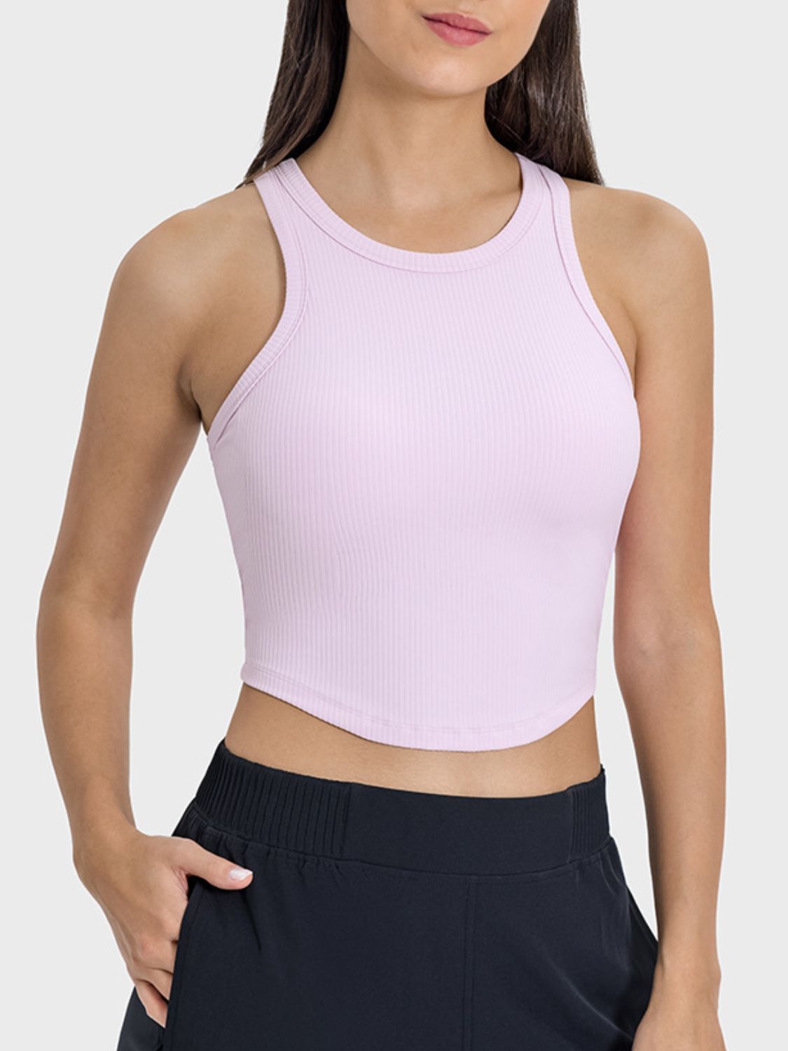 Millennia Round Neck Racerback Active Tank - Flip Flop Dynasty