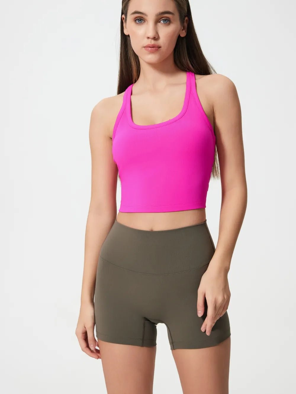 Millennia Scoop Neck Active Tank with Detachable Chest Pads - Flip Flop Dynasty