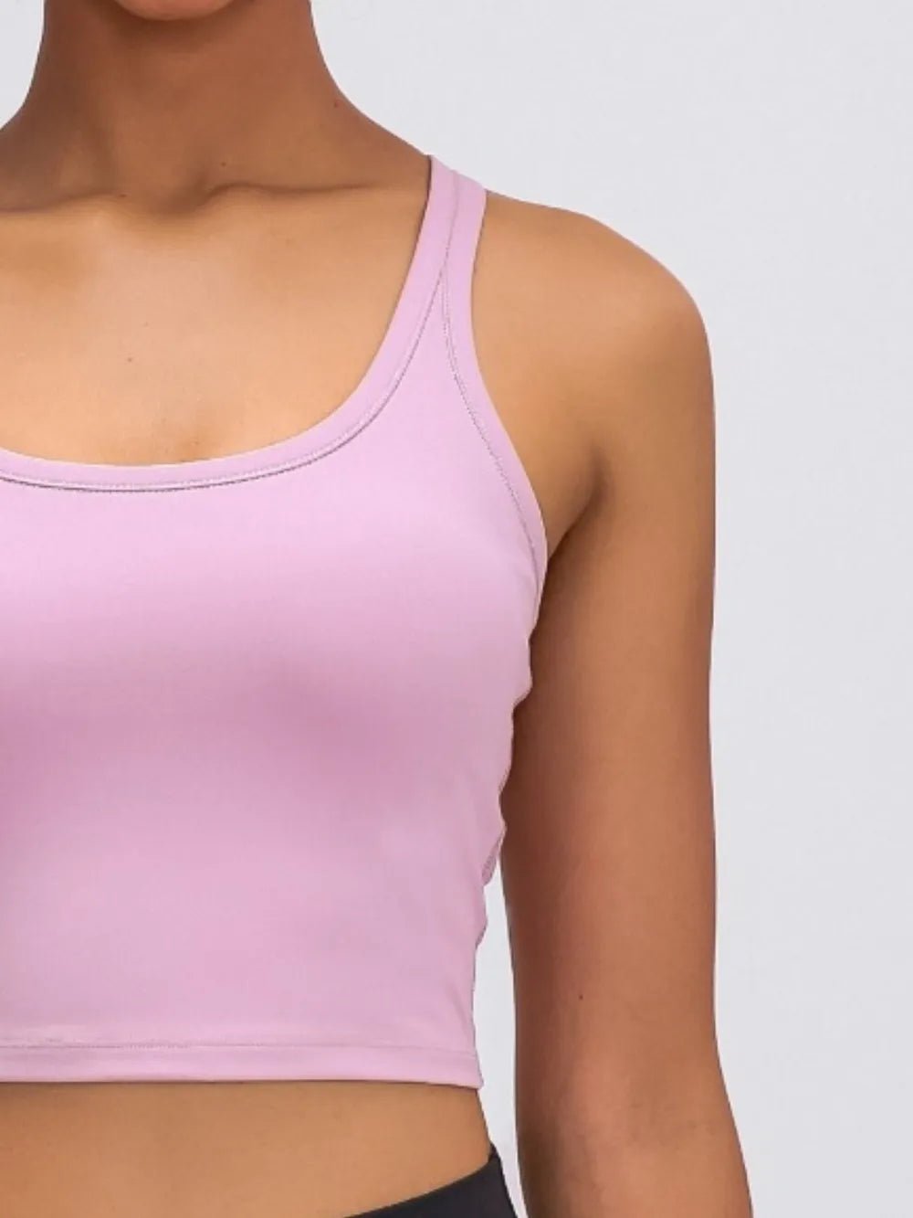 Millennia Scoop Neck Active Tank with Detachable Chest Pads - Flip Flop Dynasty