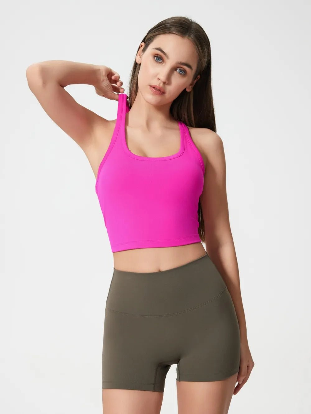Millennia Scoop Neck Active Tank with Detachable Chest Pads - Flip Flop Dynasty